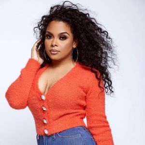 Orange embellished  sweater